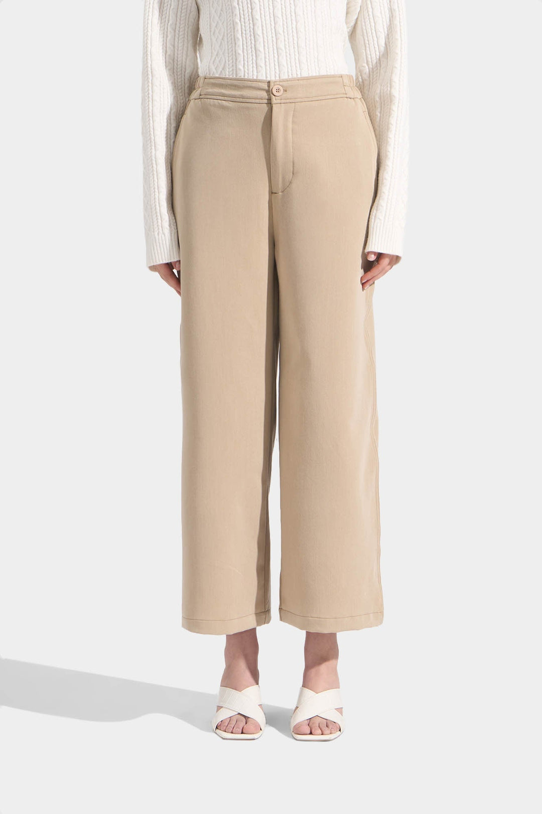 Straight Pull Up Trousers