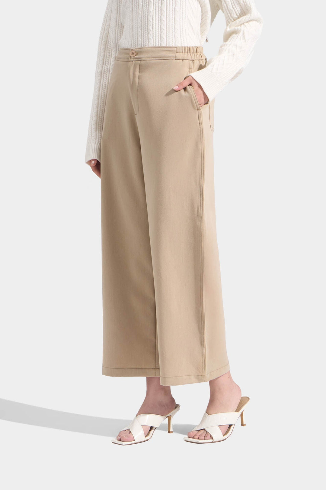 Straight Pull Up Trousers