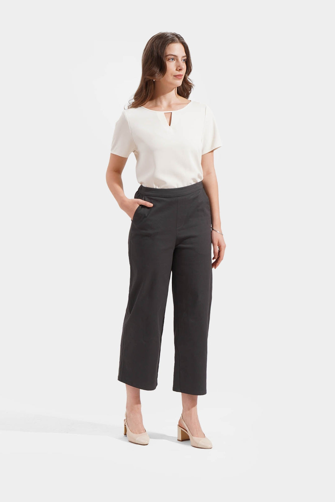 Cozy: Pull Up Straight Leg Trousers
