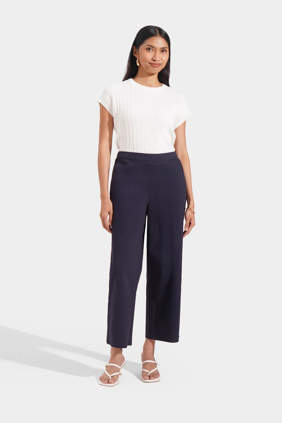 Cozy: Pull Up Straight Leg Trousers