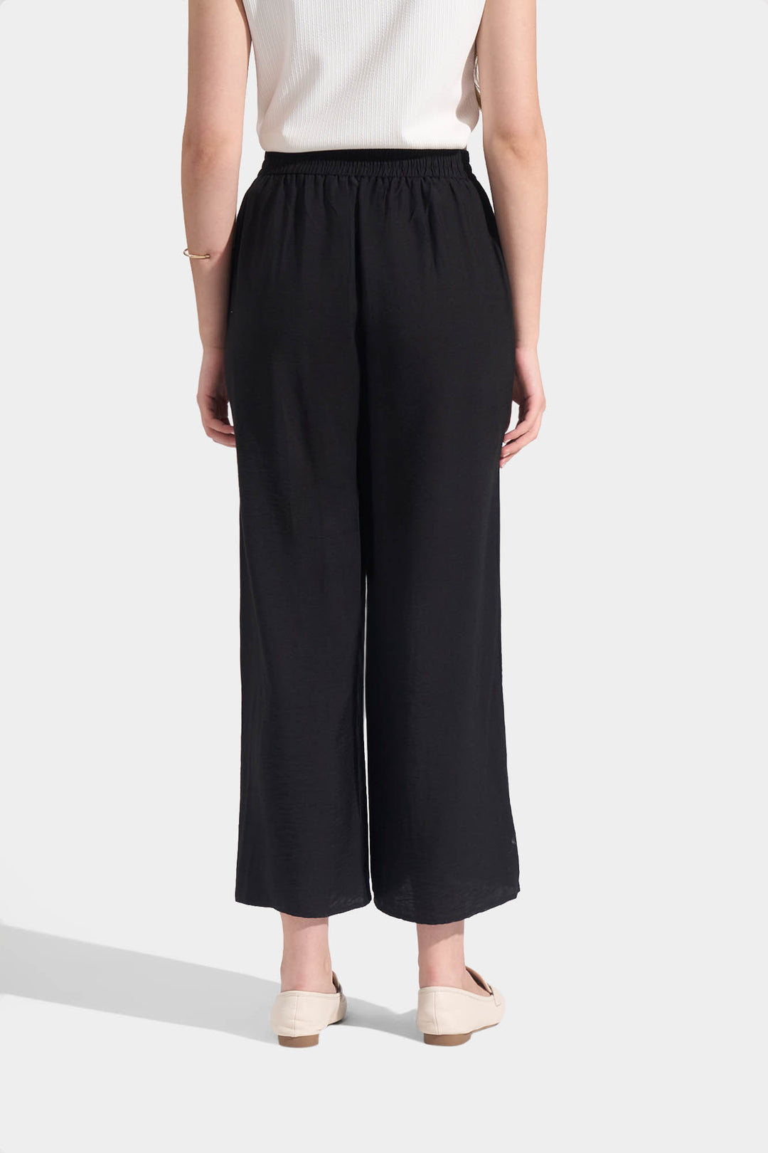 Straight Leg Pull Up Drawstring Trousers