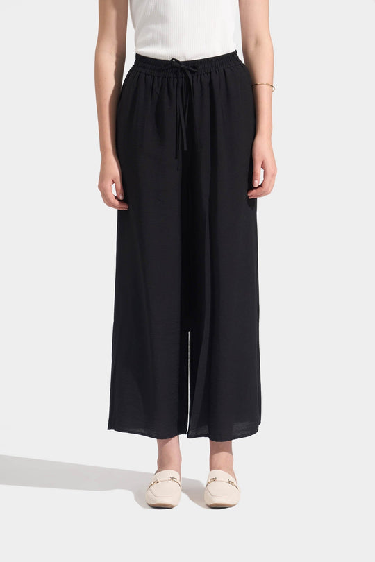 Straight Leg Pull Up Drawstring Trousers