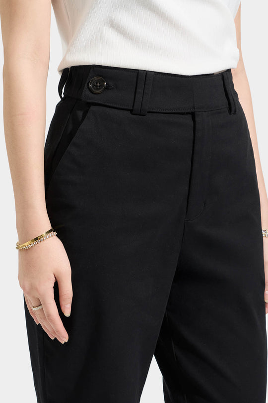 Tapered Trousers with Button Detail