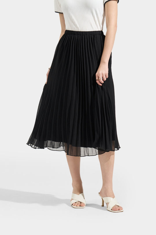 Pleated Midi Skirt
