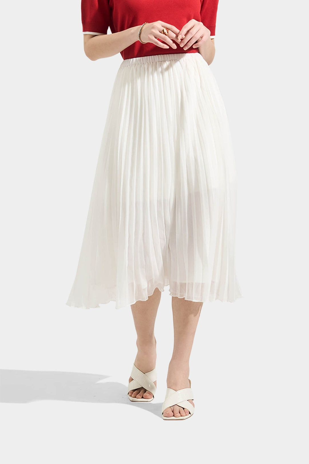 Pleated Midi Skirt