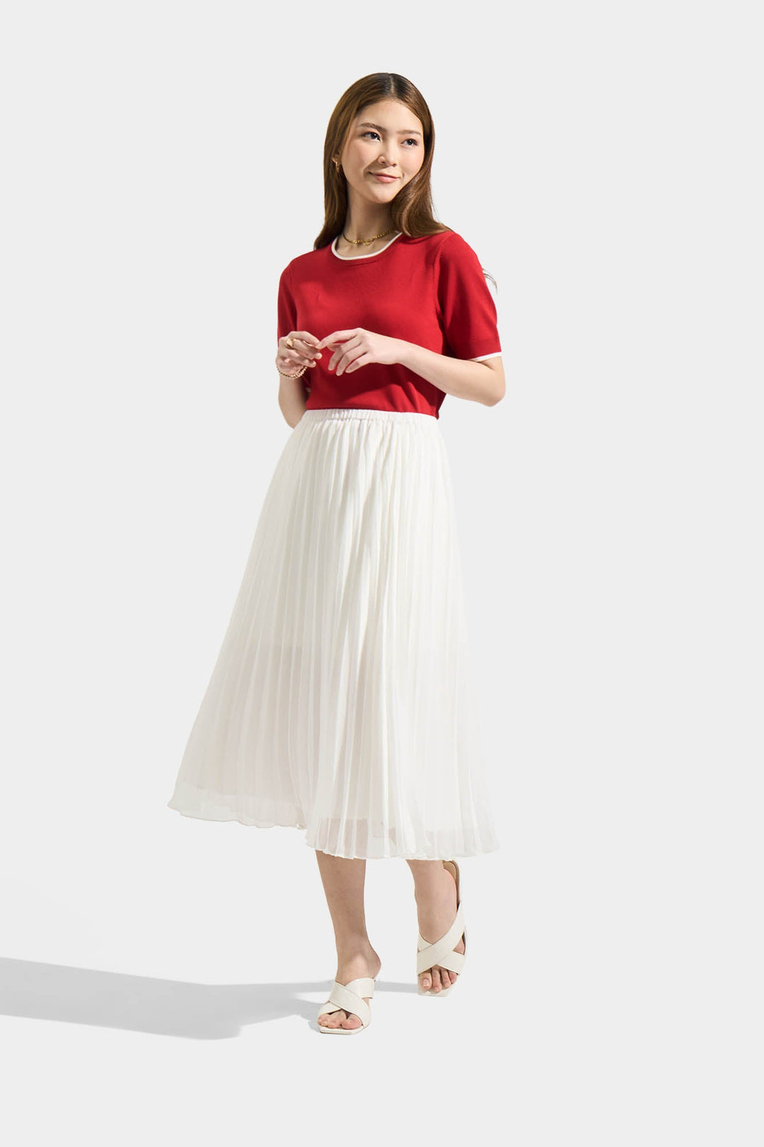 Pleated Midi Skirt