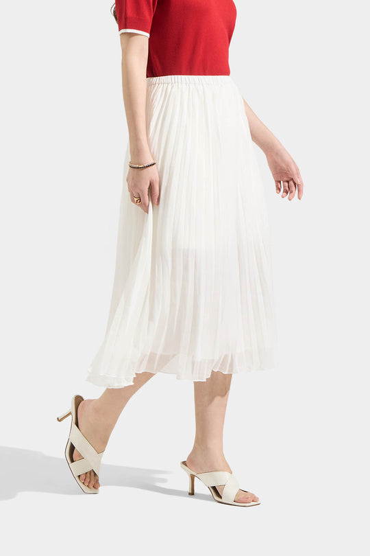 Pleated Midi Skirt