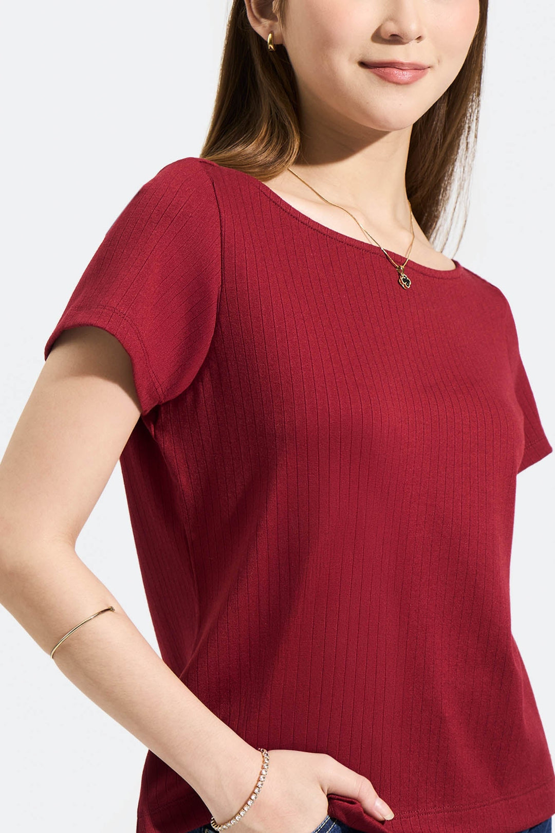 Tee with Overlap Detail