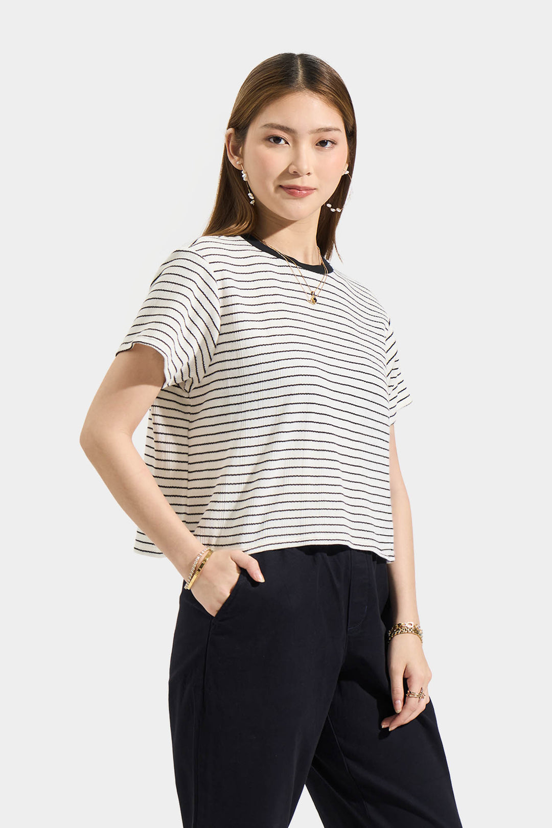 Boxy Striped Tee