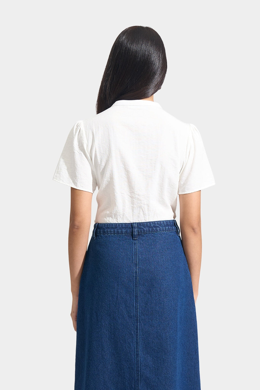 Textured Button Down Shirt with Pleats