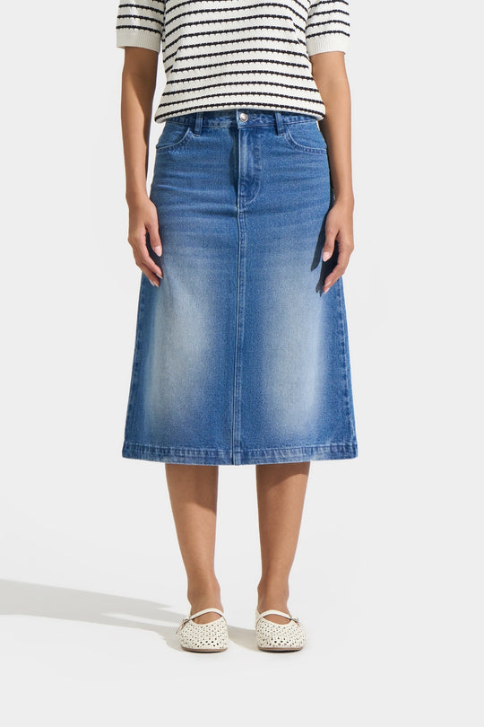 Denim Midi Skirt