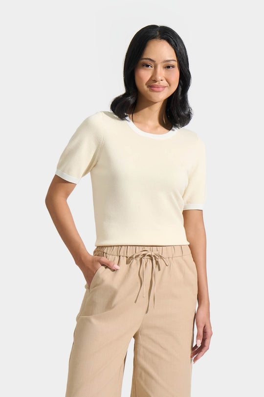 Flat Knit Ringer Tee