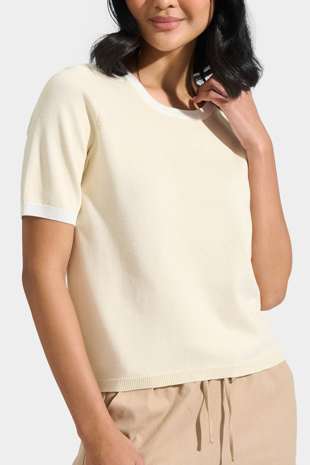 Flat Knit Ringer Tee