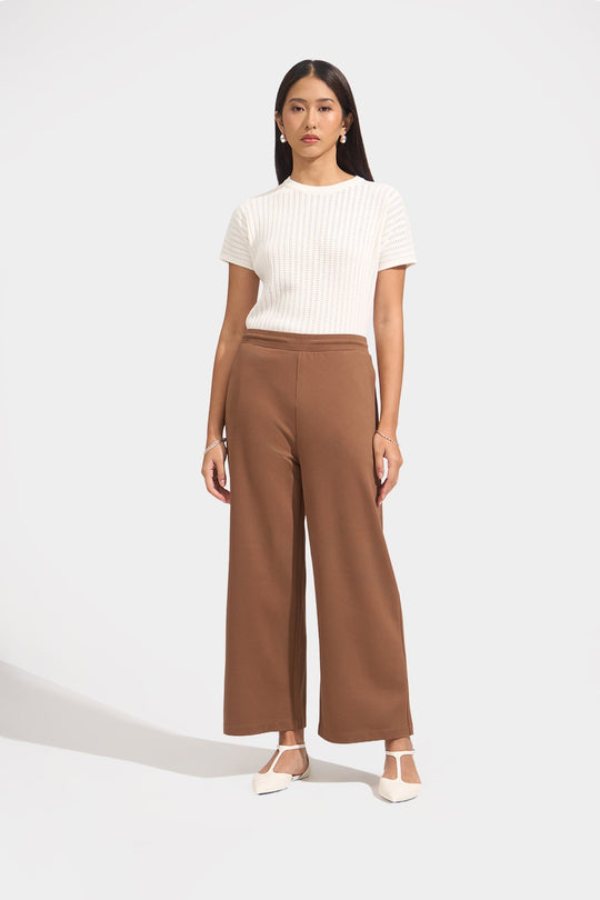 Cozy: Straight Pull Up Trousers