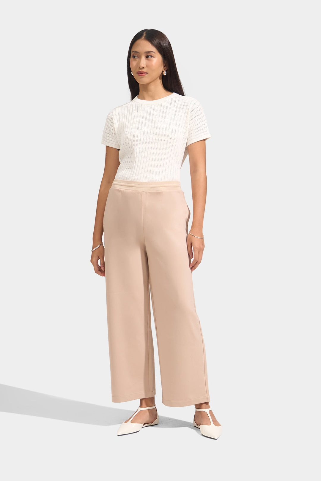 Cozy: Straight Pull Up Trousers