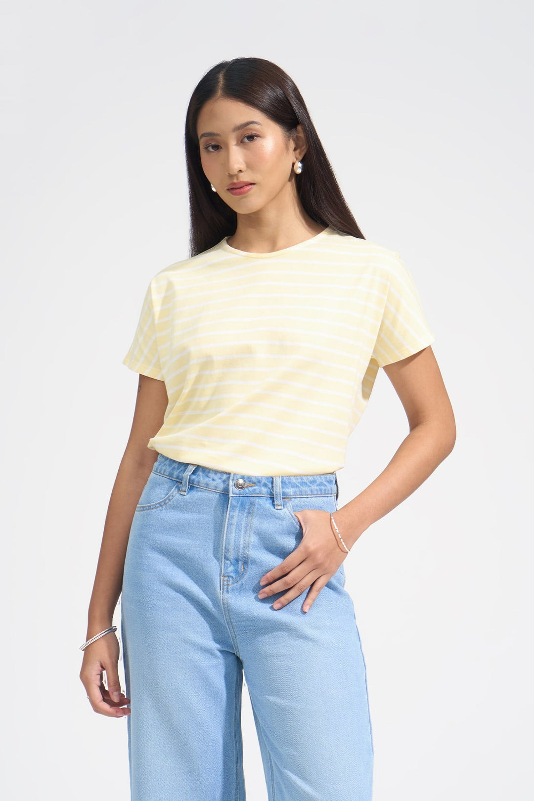 Striped Extended Sleeves Tee