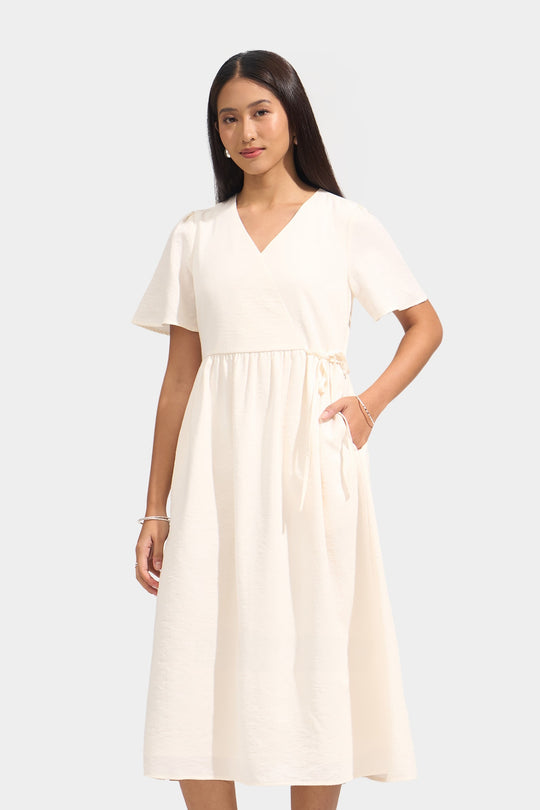 Flutter Sleeve Wrap Dress