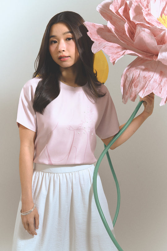 Hybrid Graphic T-Shirt with Studs