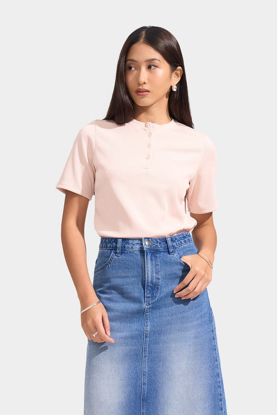 Ribbed Henley Tee