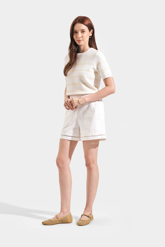 Textured Stripes Flat Knit T-Shirt