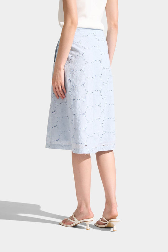 Eyelet Midi Skirt