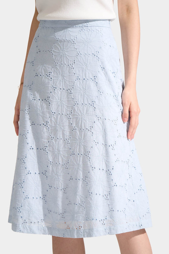 Eyelet Midi Skirt