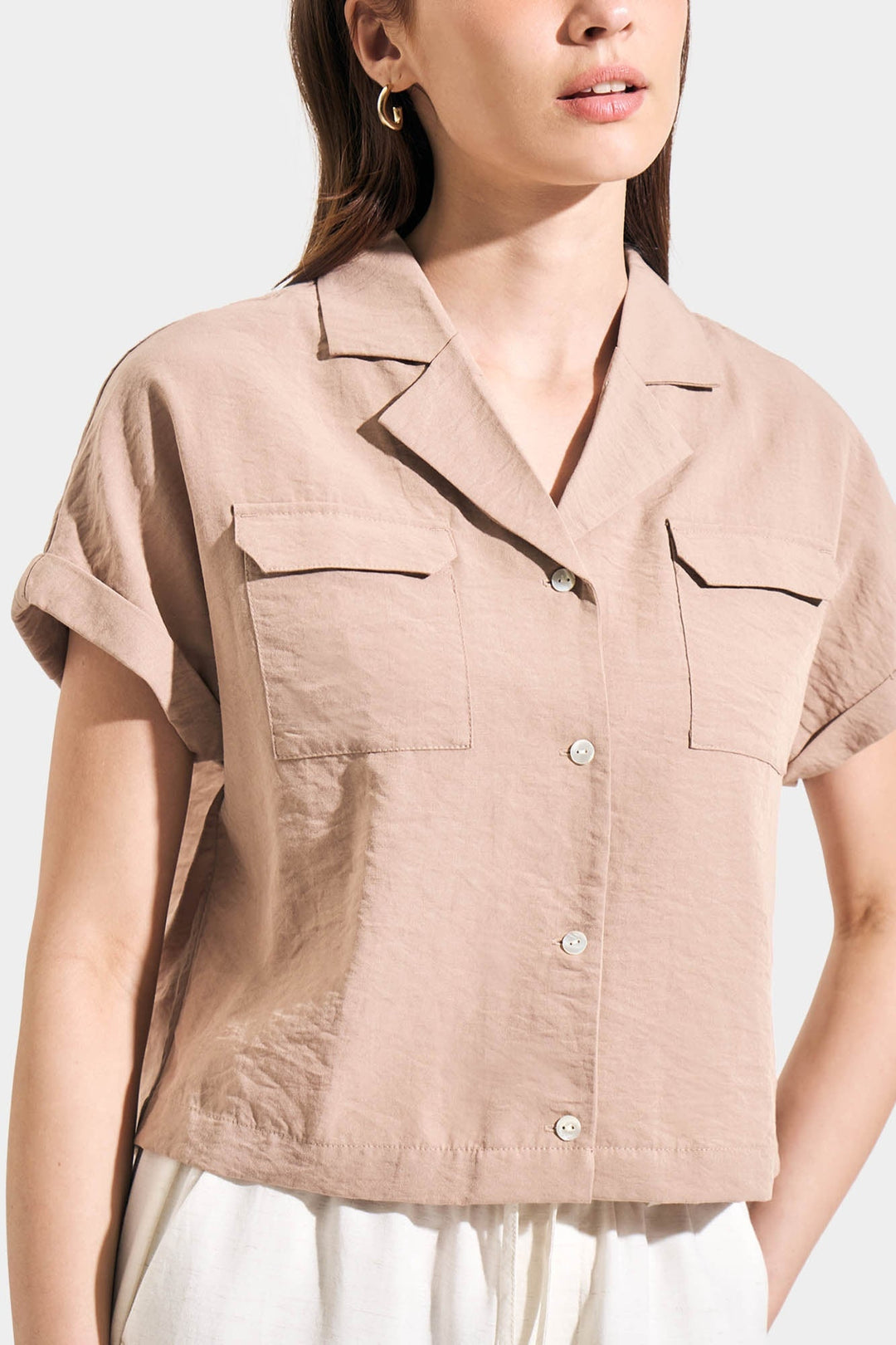 Textured Collared Top