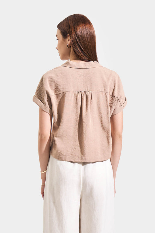 Textured Collared Top
