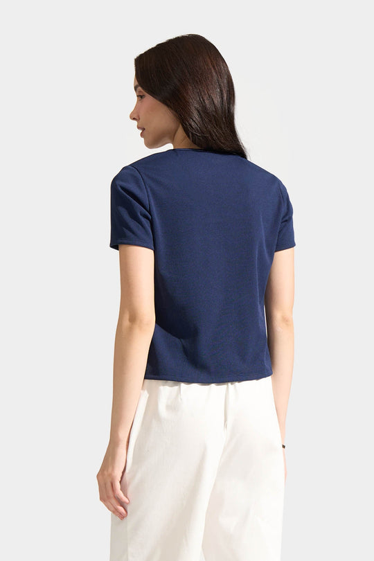 Ribbed V-Neck Tee