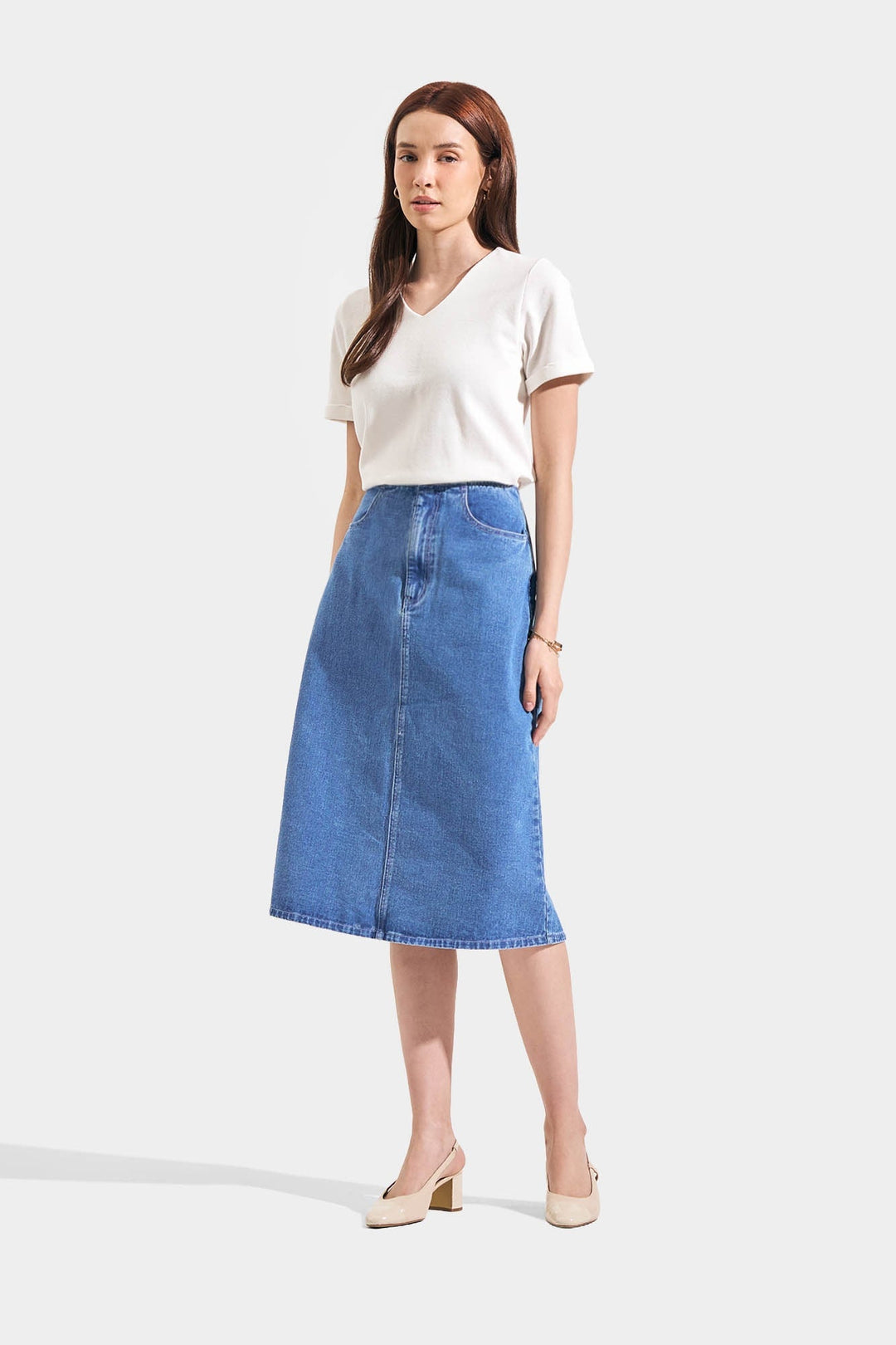 Denim Midi Skirt