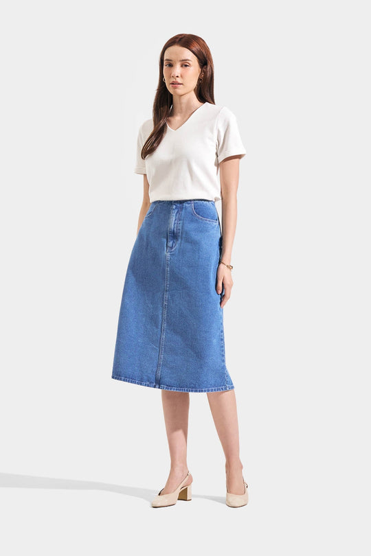 Denim Midi Skirt