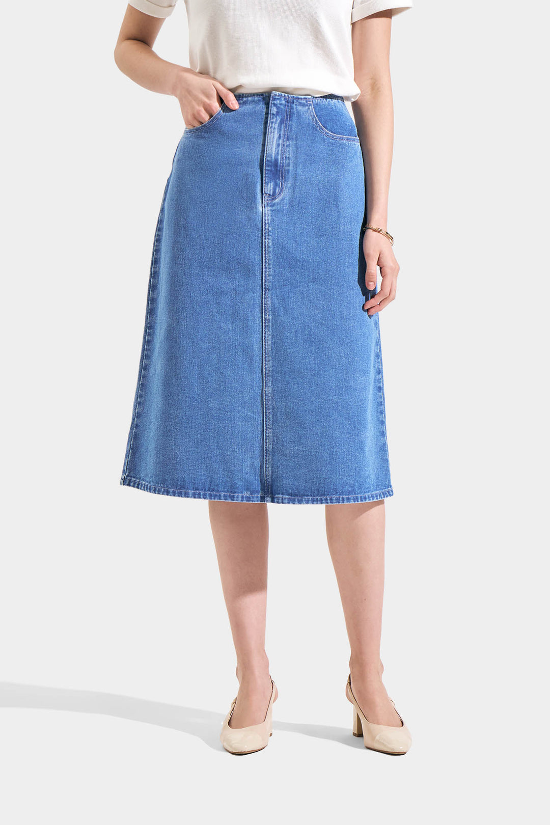 Denim Midi Skirt